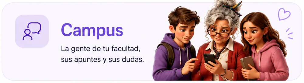 Campus: la gente de tu facultad, sus apuntes y sus dudas